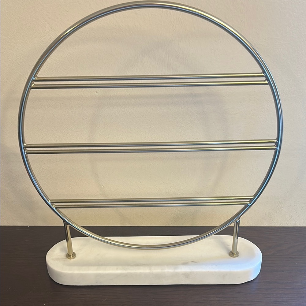 Pottery Barn Teen earring holder stand marble and gold